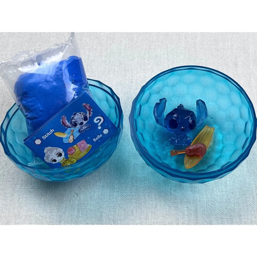 Disney Crystal Surprise Stitch Translucent Blue Mini Figure Surfboard Ukulele